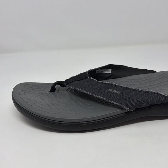 Crocs Men’s Size 13 Comfort Santa Cruz Thong Sandals 205612 Black STORE MODEL main image 5